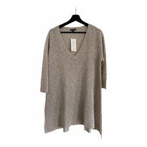 eileen fisher XL Organic Linen Melange V-Neck Box-Top Boxy Fit